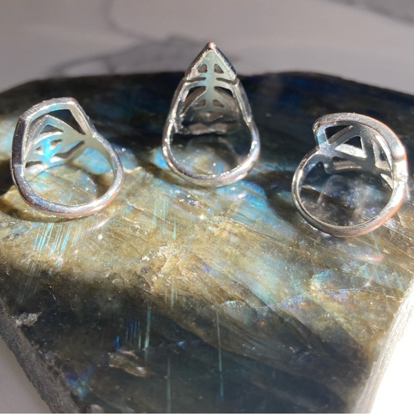 Set of Three Geometric Knuckle Rings - Picture 2 of 4